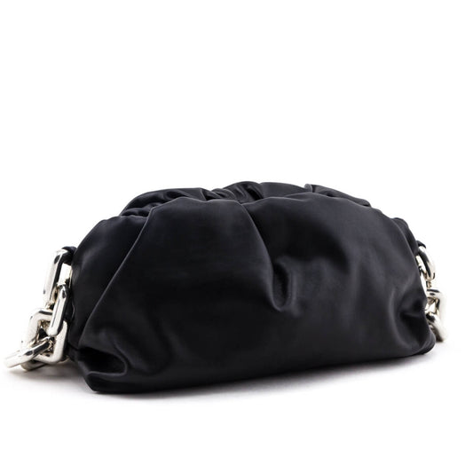 Luxury Bottega Veneta Black Calfskin Teen Chain Pouch