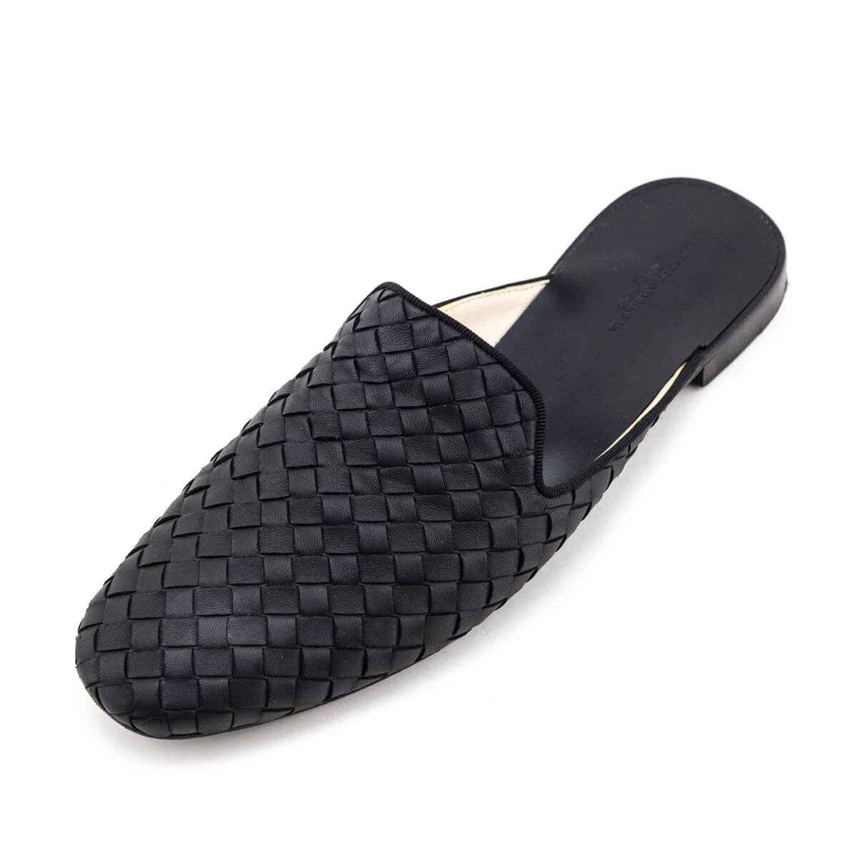 Luxury Bottega Veneta Black Intrecciato Weave Mules Size US 9 | IT 39