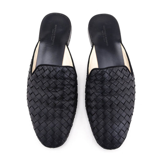 Luxury Bottega Veneta Black Intrecciato Weave Mules Size US 9 | IT 39