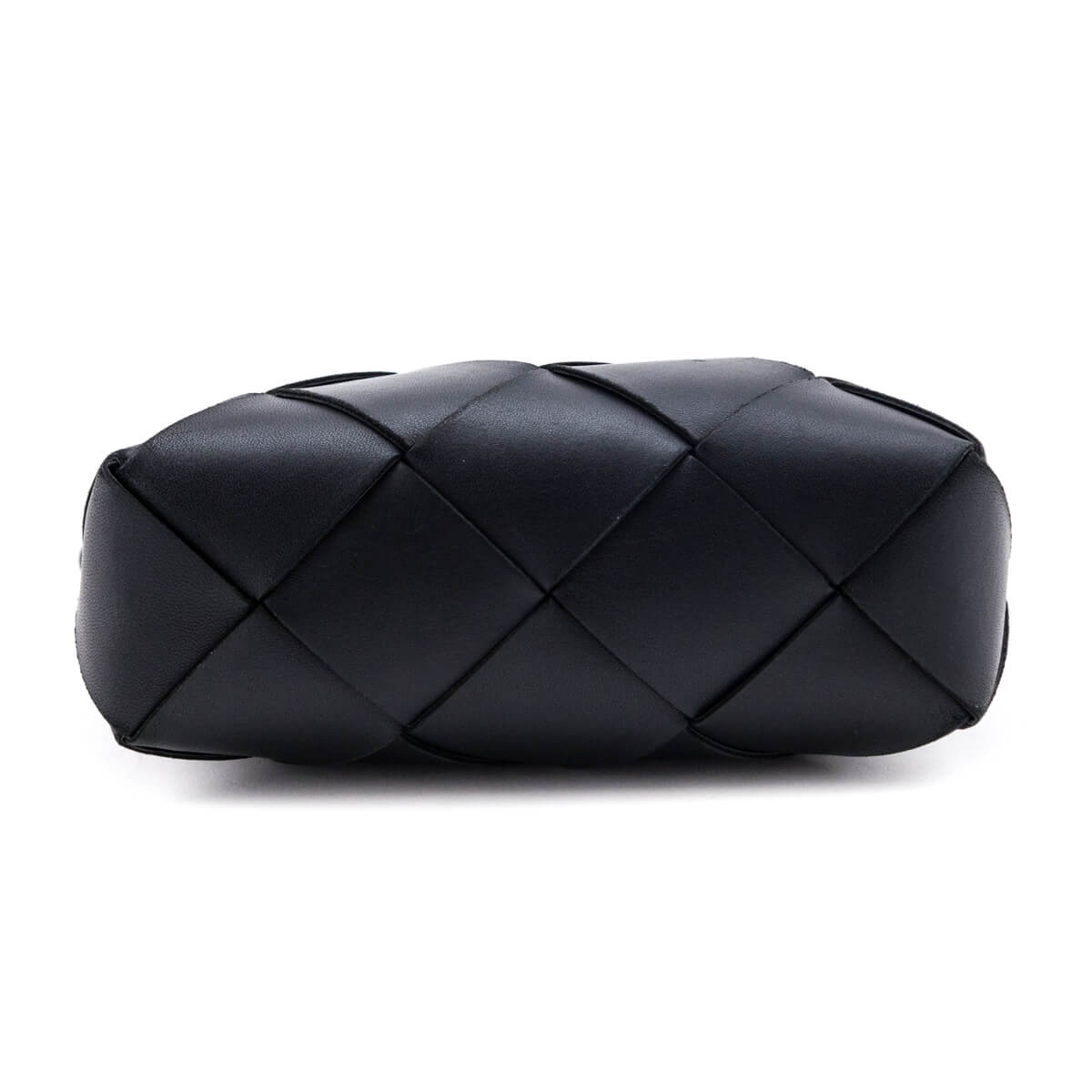 Luxury Bottega Veneta Black Lambskin Maxi Intreccio Small Cassette Camera Bag
