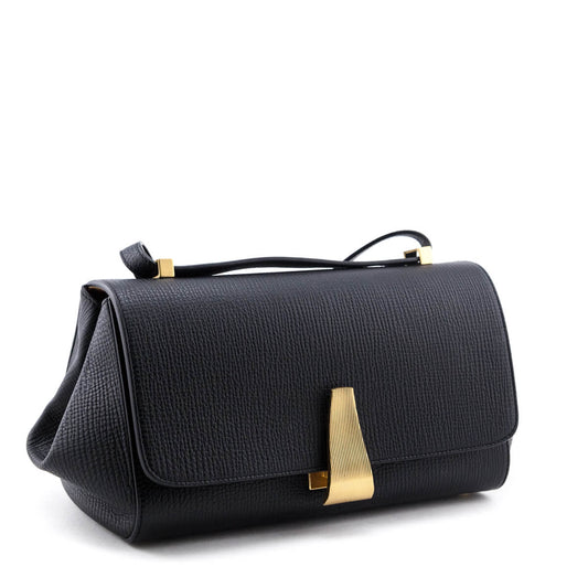 Luxury Bottega Veneta Black Textured Calfskin BV Angle Bag