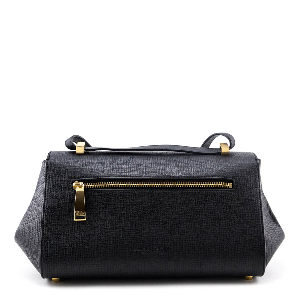 Luxury Bottega Veneta Black Textured Calfskin BV Angle Bag