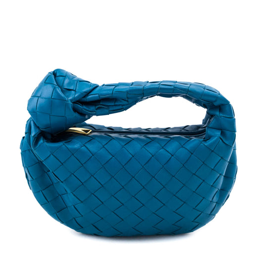 Luxury Bottega Veneta Blue Nappa Intrecciato Mini Jodie