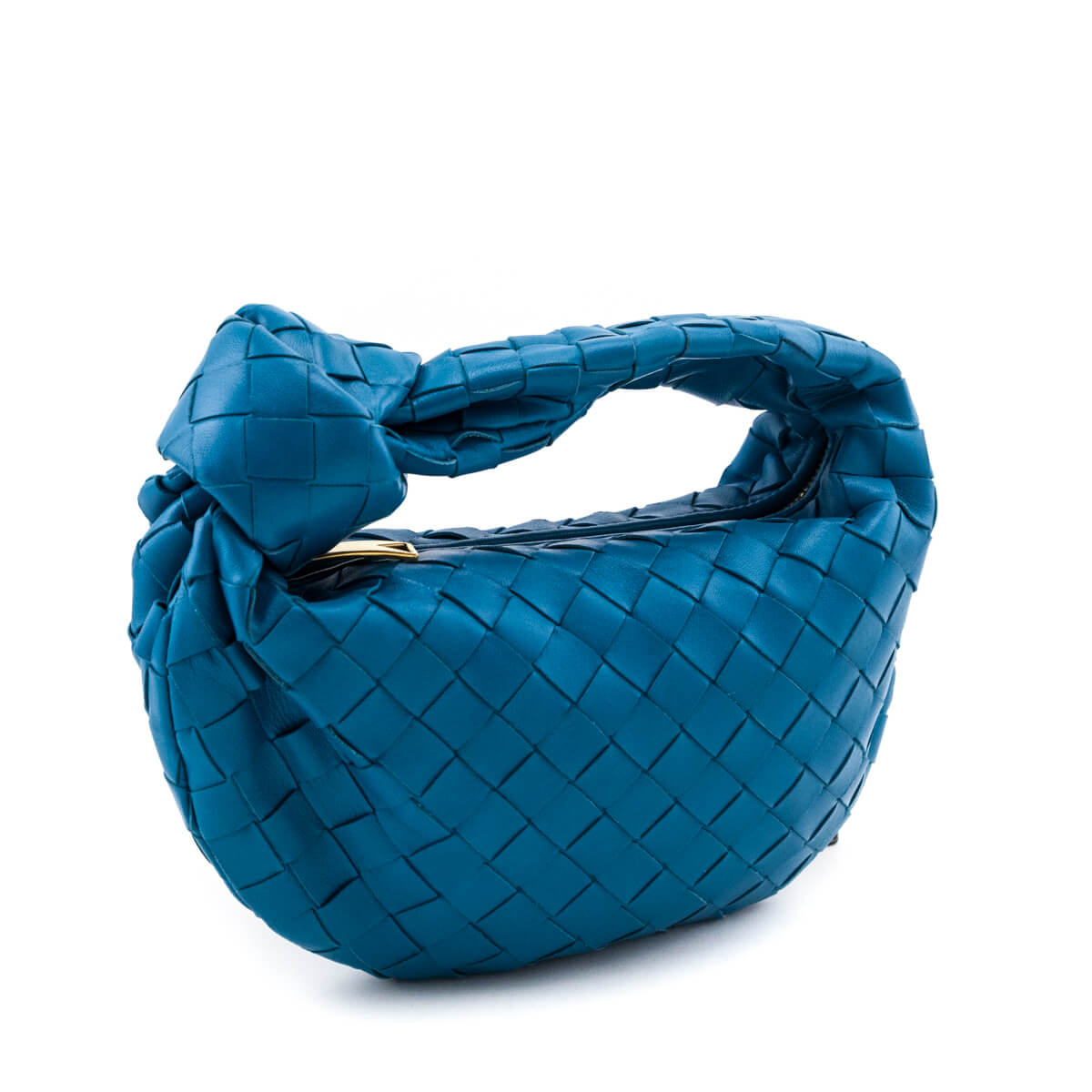 Luxury Bottega Veneta Blue Nappa Intrecciato Mini Jodie