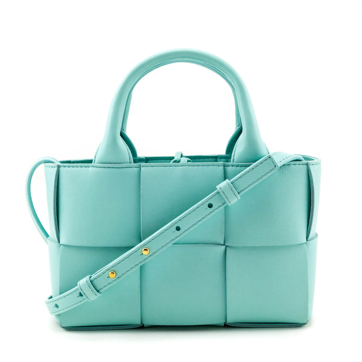 Luxury Bottega Veneta Celadon Lambskin Maxi Intreccio Candy Arco Tote