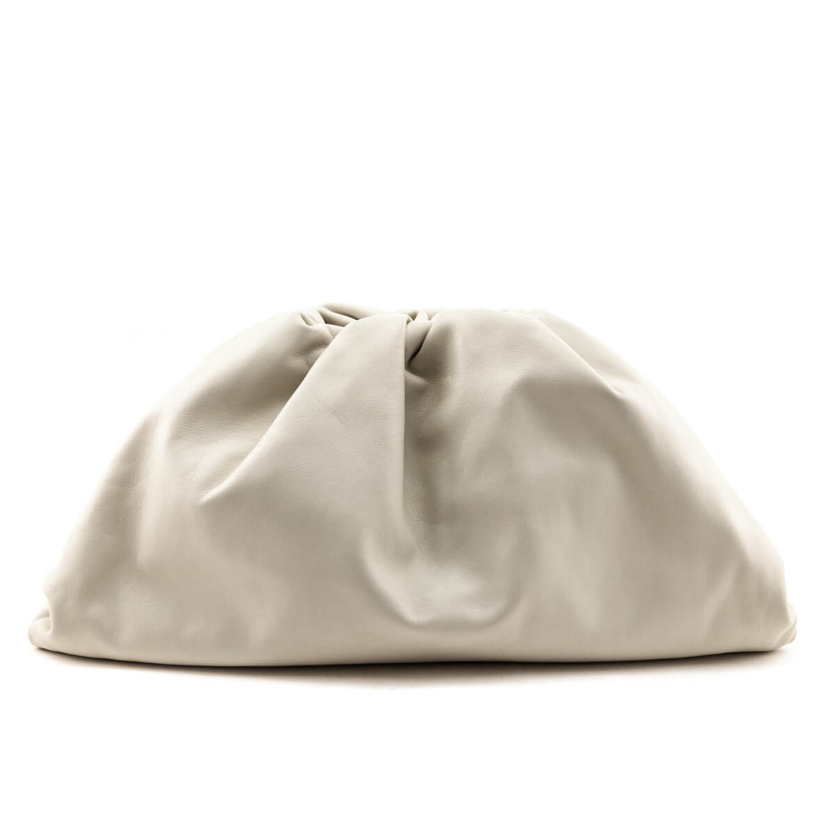 Luxury Bottega Veneta Chalk Smooth Butter Calf The Pouch Oversized Clutch