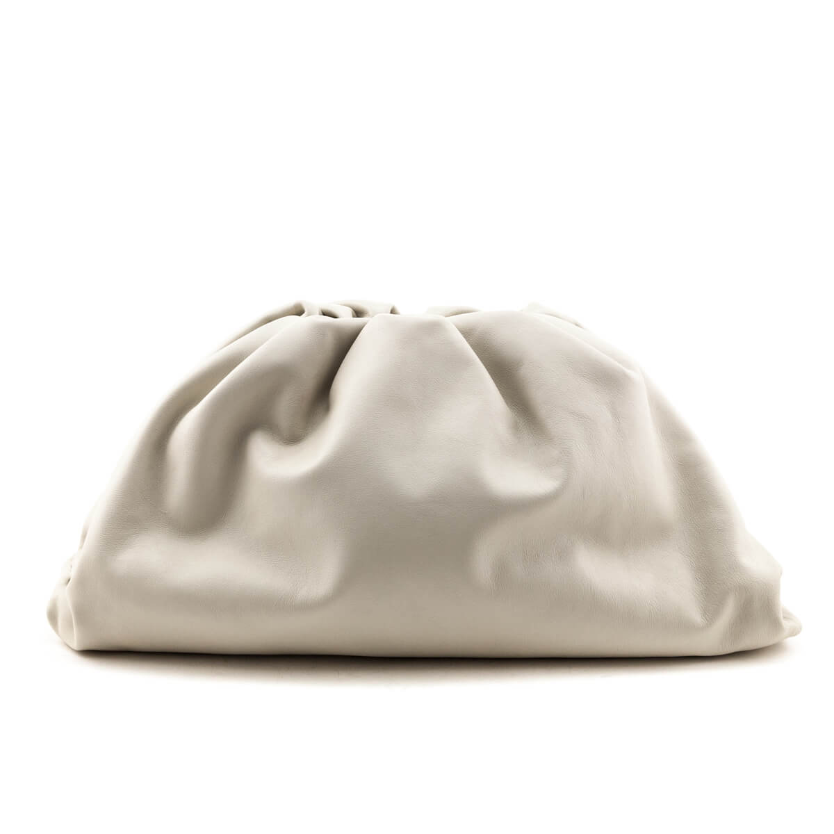 Luxury Bottega Veneta Chalk Smooth Butter Calf The Pouch Oversized Clutch