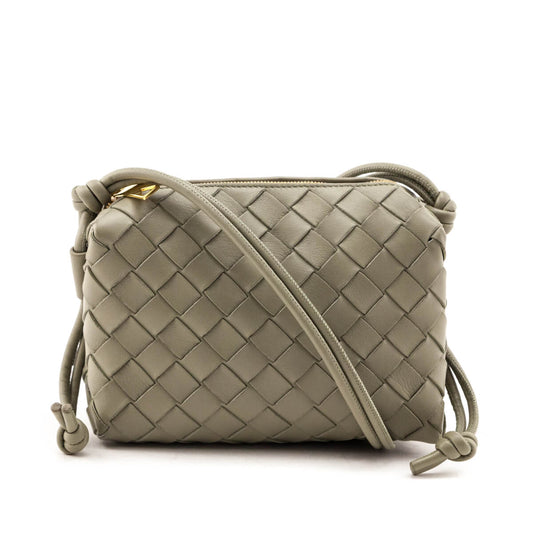 Luxury Bottega Veneta Travertine Nappa Intrecciato Mini Loop Bag