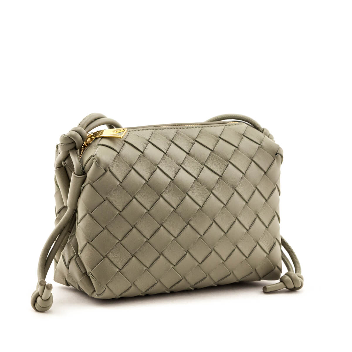 Luxury Bottega Veneta Travertine Nappa Intrecciato Mini Loop Bag