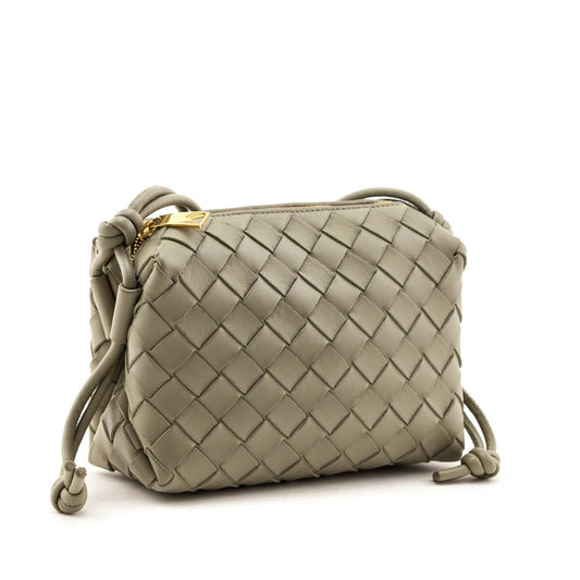 Luxury Bottega Veneta Travertine Nappa Intrecciato Mini Loop Bag