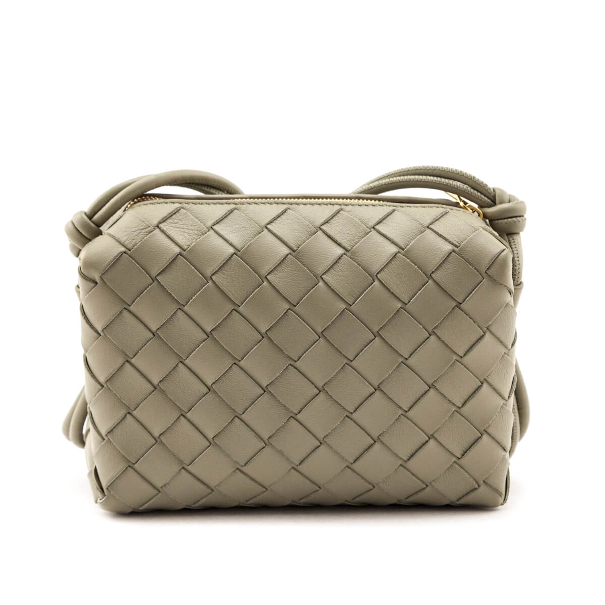 Luxury Bottega Veneta Travertine Nappa Intrecciato Mini Loop Bag