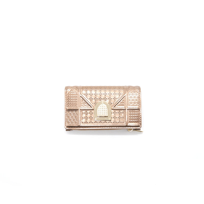 CHRISTIAN Luxury Dior Small Wallet Electric Nude