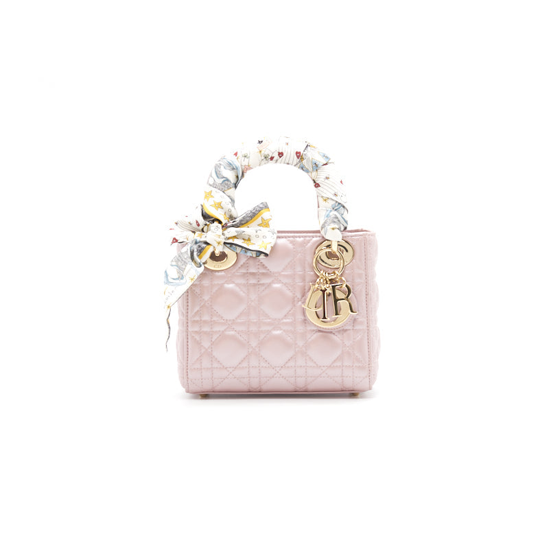 Luxury Dior Mini Lady Lotus GHW with Scarf