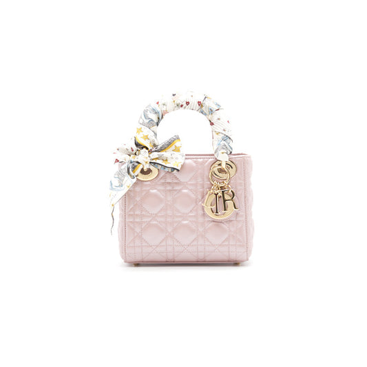 Luxury Dior Mini Lady Lotus GHW with Scarf