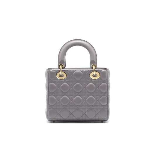 Luxury Dior Lady Luxury Dior Small Dark Grey LGHW with small scarf