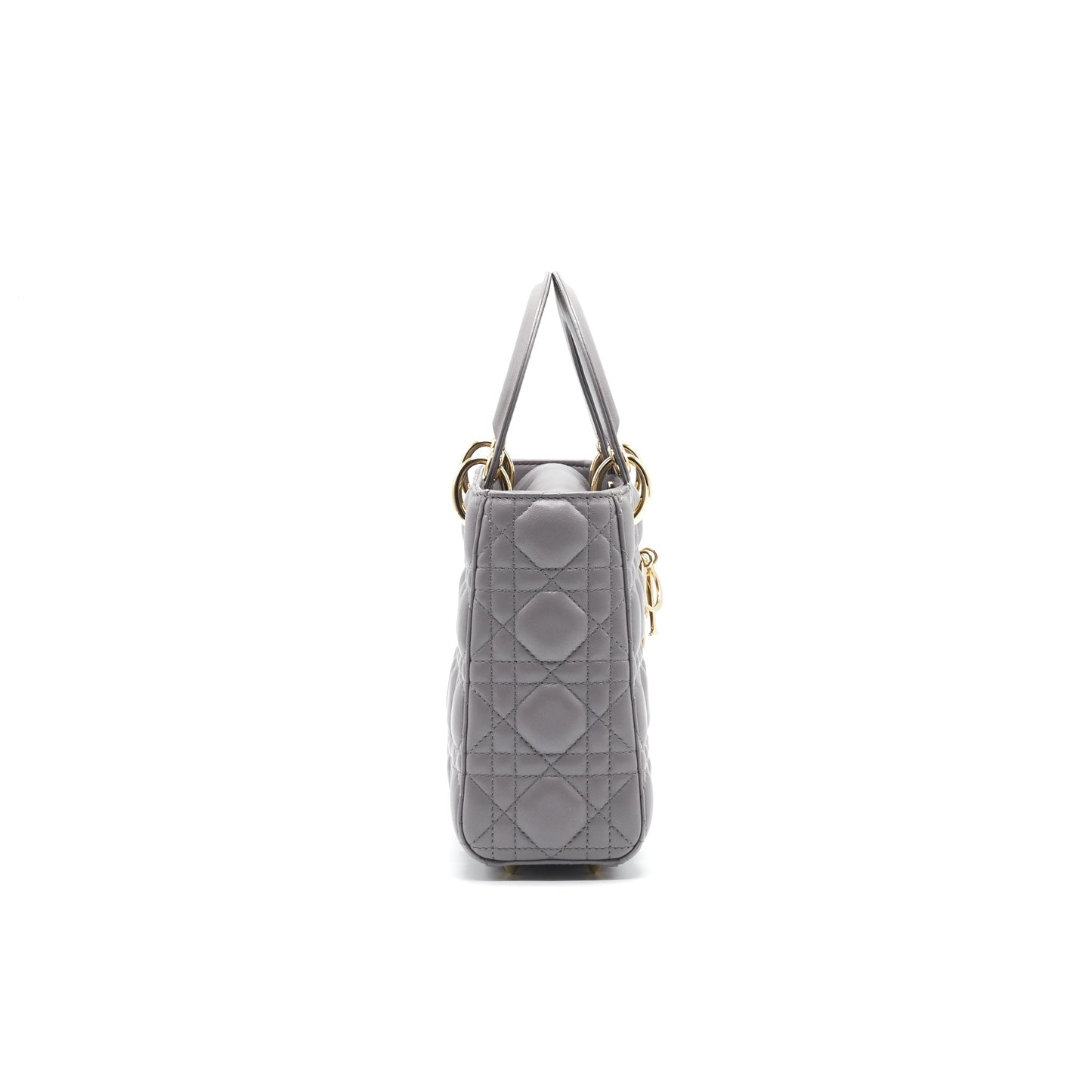 Luxury Dior Lady Luxury Dior Small Dark Grey LGHW with small scarf