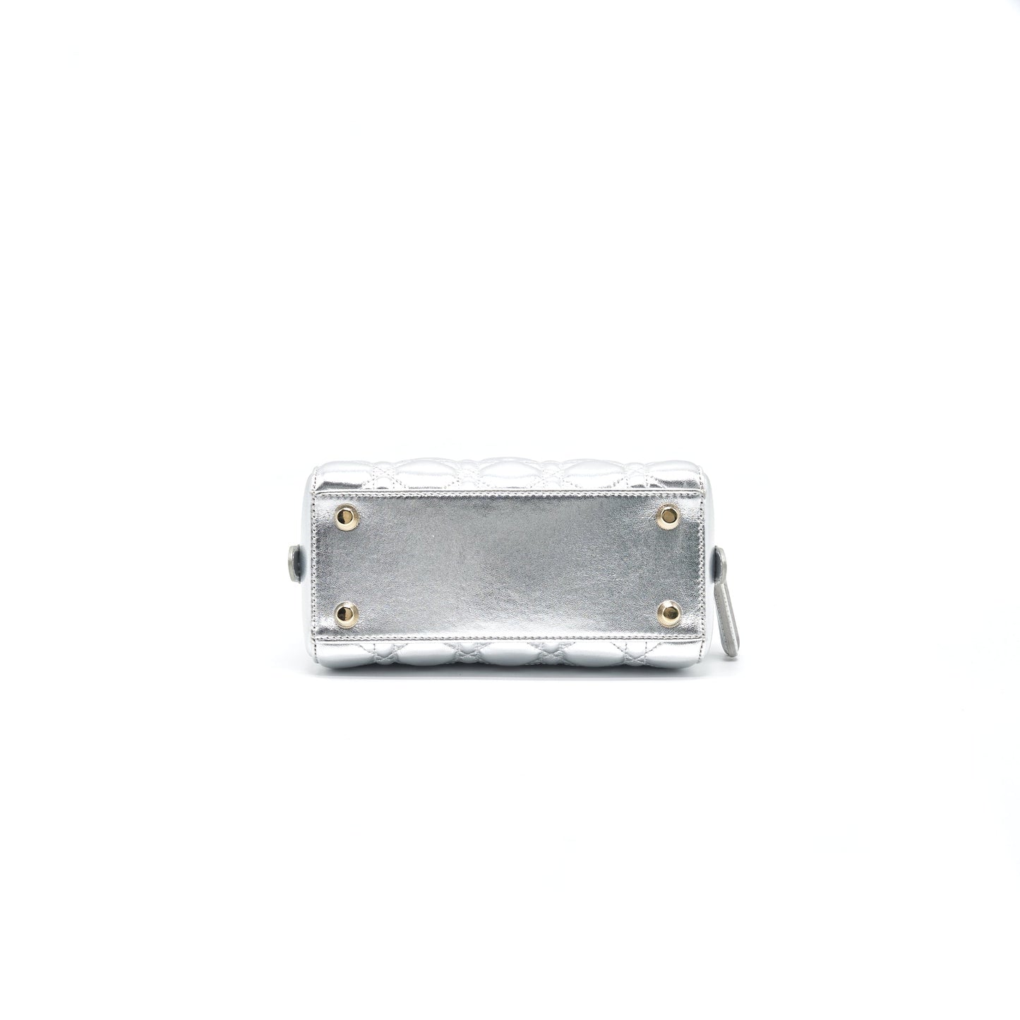 Dior Small Lily Tote Silver Lambskin GHW