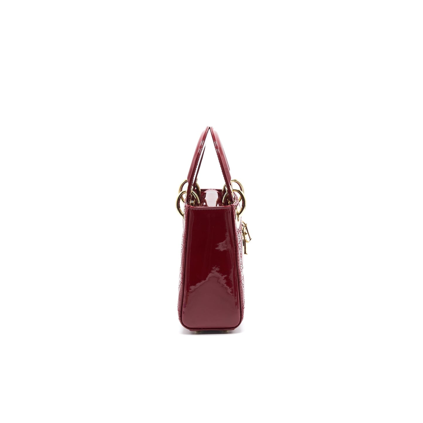 Luxury Dior Lady Luxury Dior Mini Patent Leather Red GHW