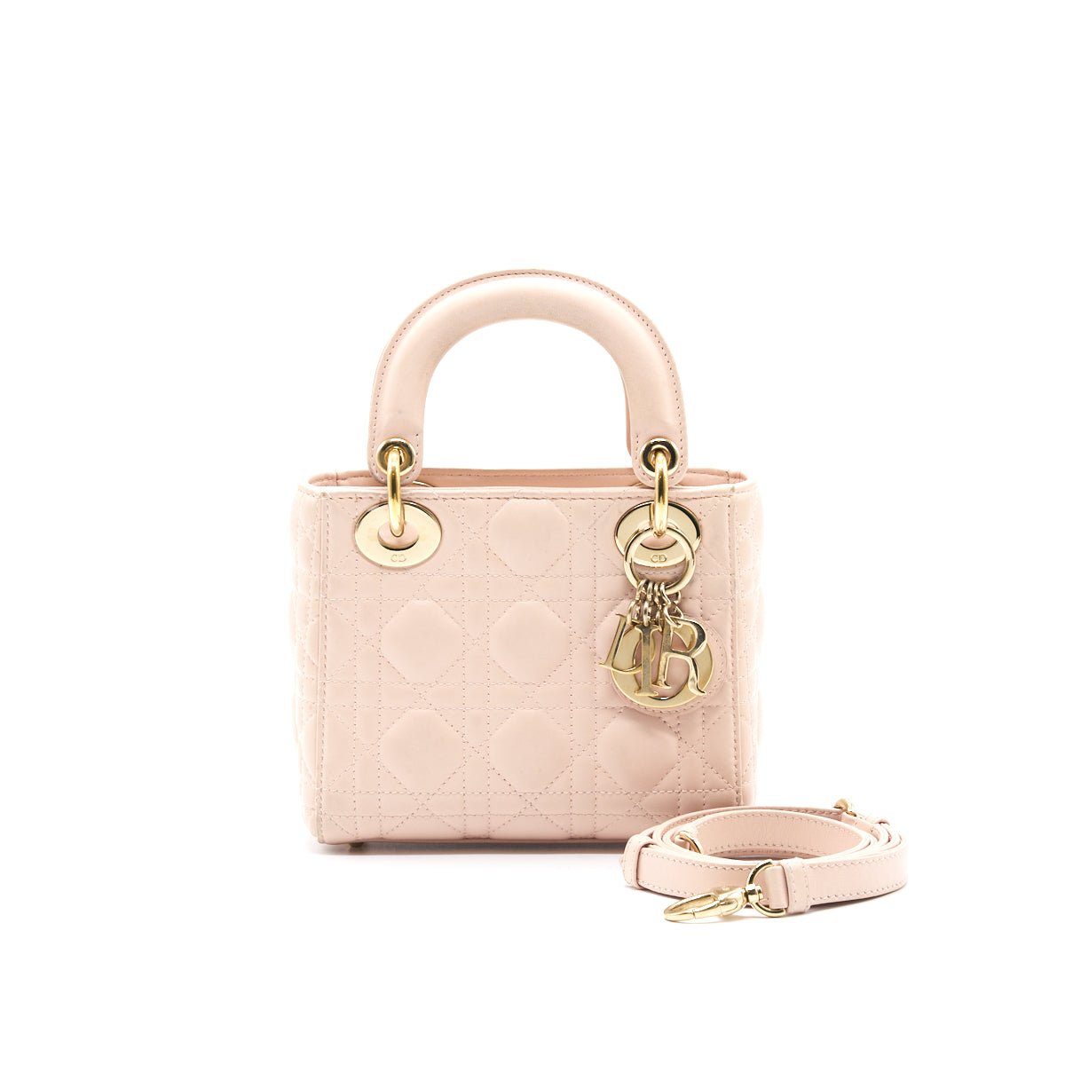 Luxury Dior Mini Lady Luxury Dior Lambskin Light Pink GHW