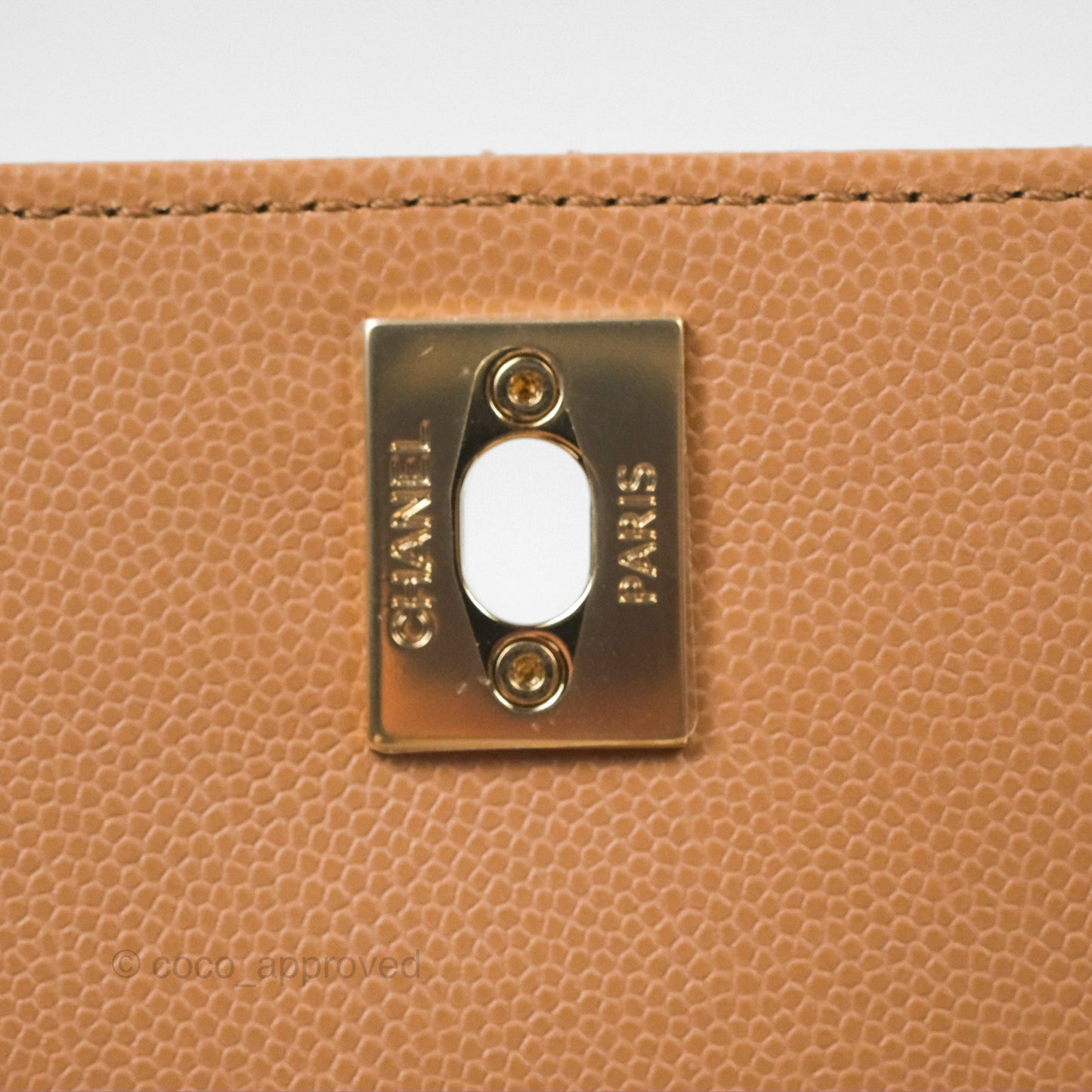 Chanel Mini Coco Handle Dark Beige Caviar Gold Hardware