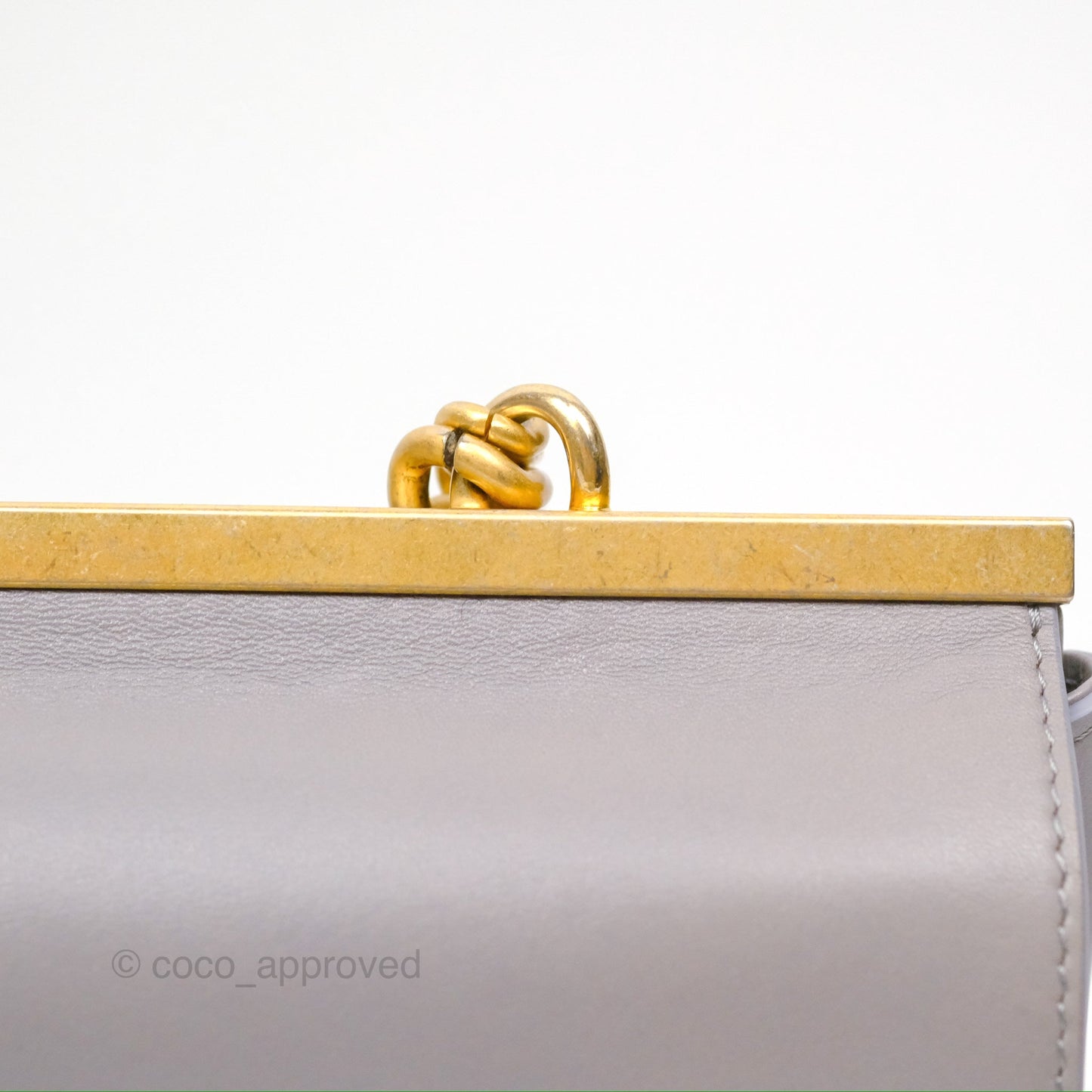 Chanel Small Quilted Coco Luxe Flap Bag Grey Calfskin Aged Gold Hardware