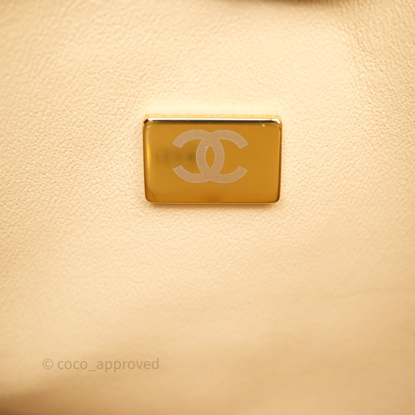Chanel Small Classic Flap Quilted Beige Caviar Gold Hardware