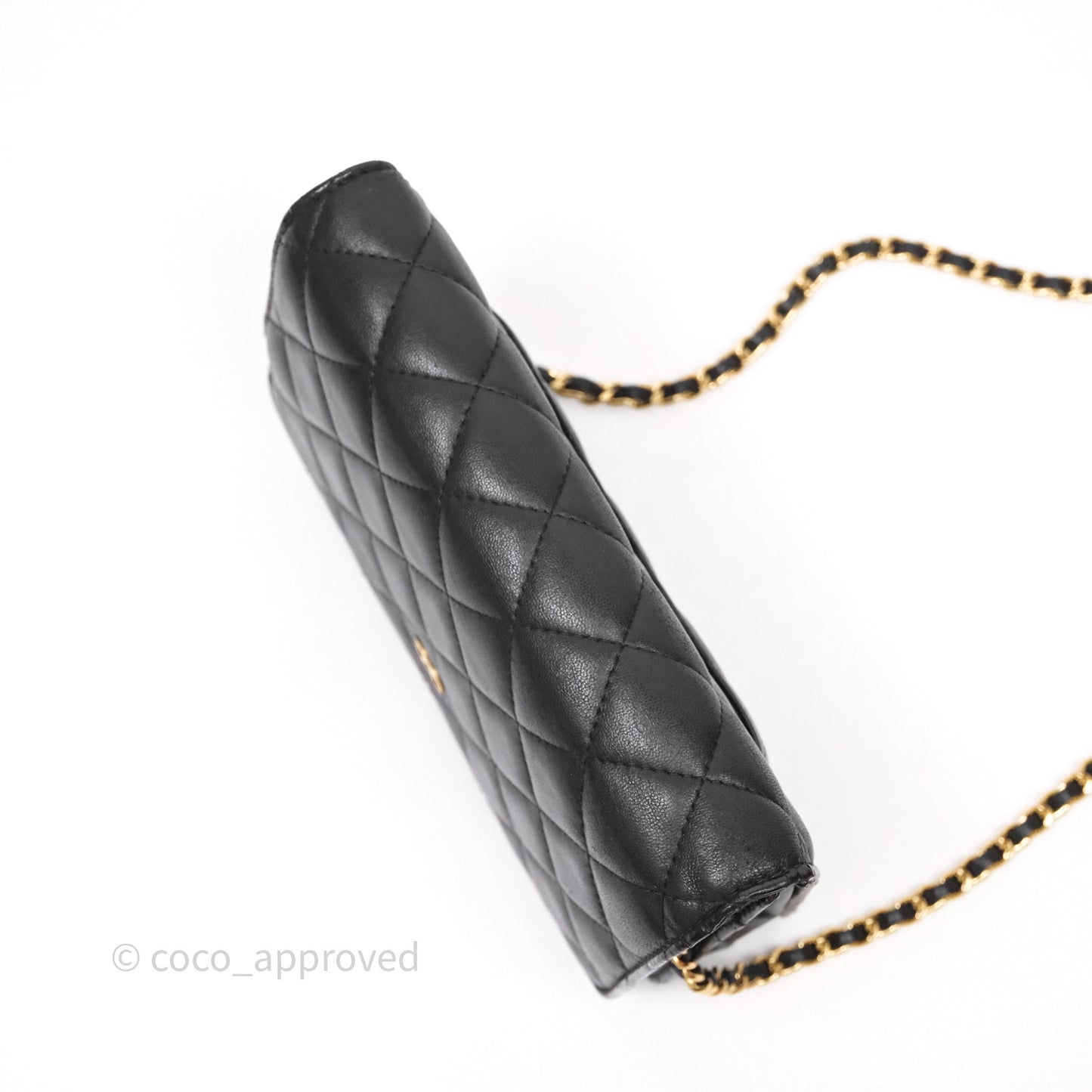 Chanel Classic WOC Wallet On Chain Quilted Black Lambskin Gold Hardware