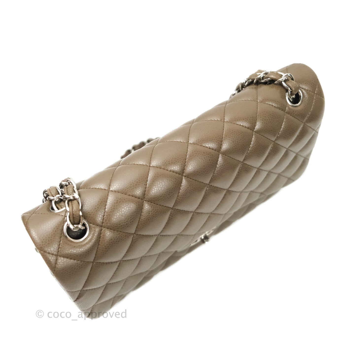 Chanel Jumbo Double Flap Taupe Caviar Silver Hardware⁣⁣