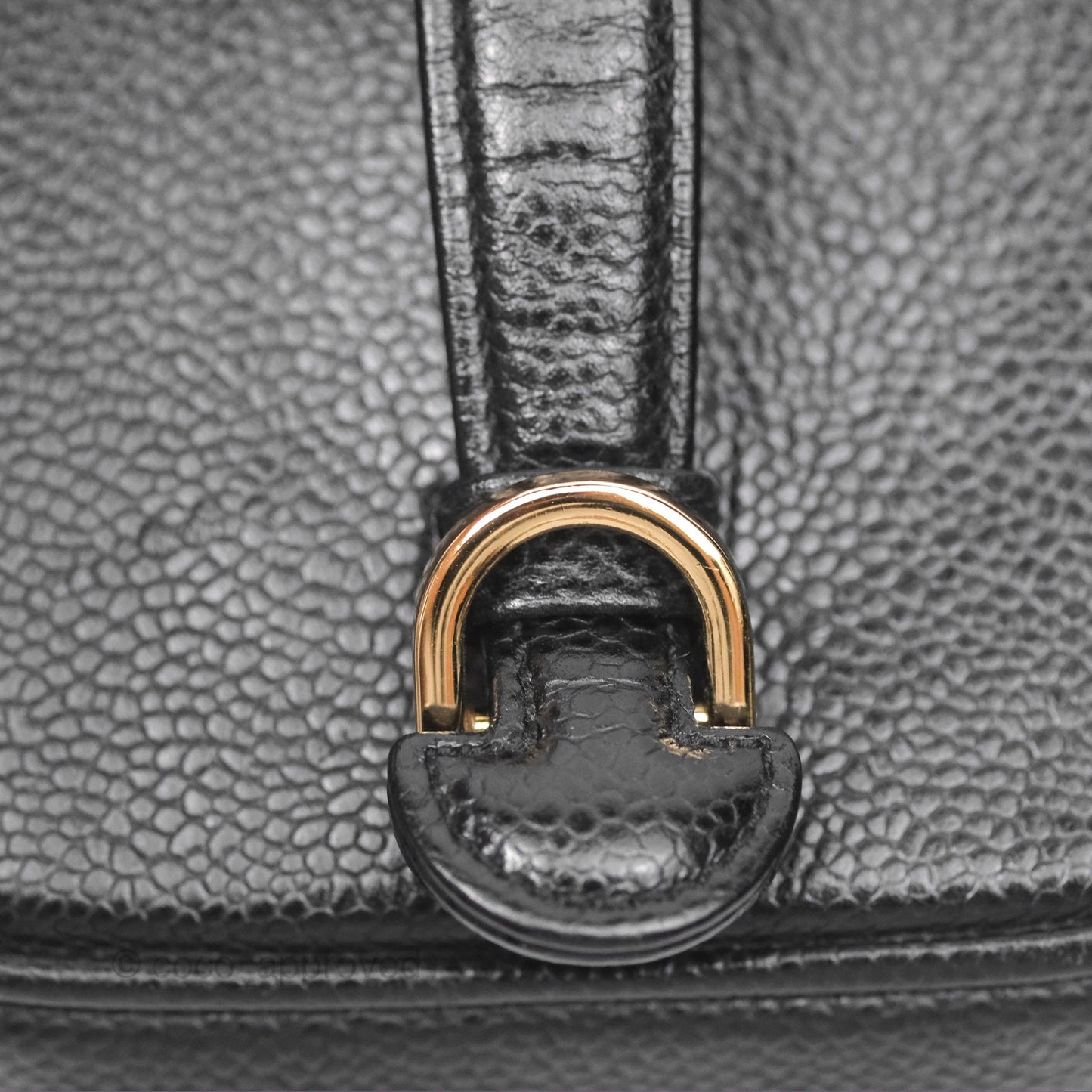 Chanel Vintage Vanity Case Black Caviar Gold Hardware