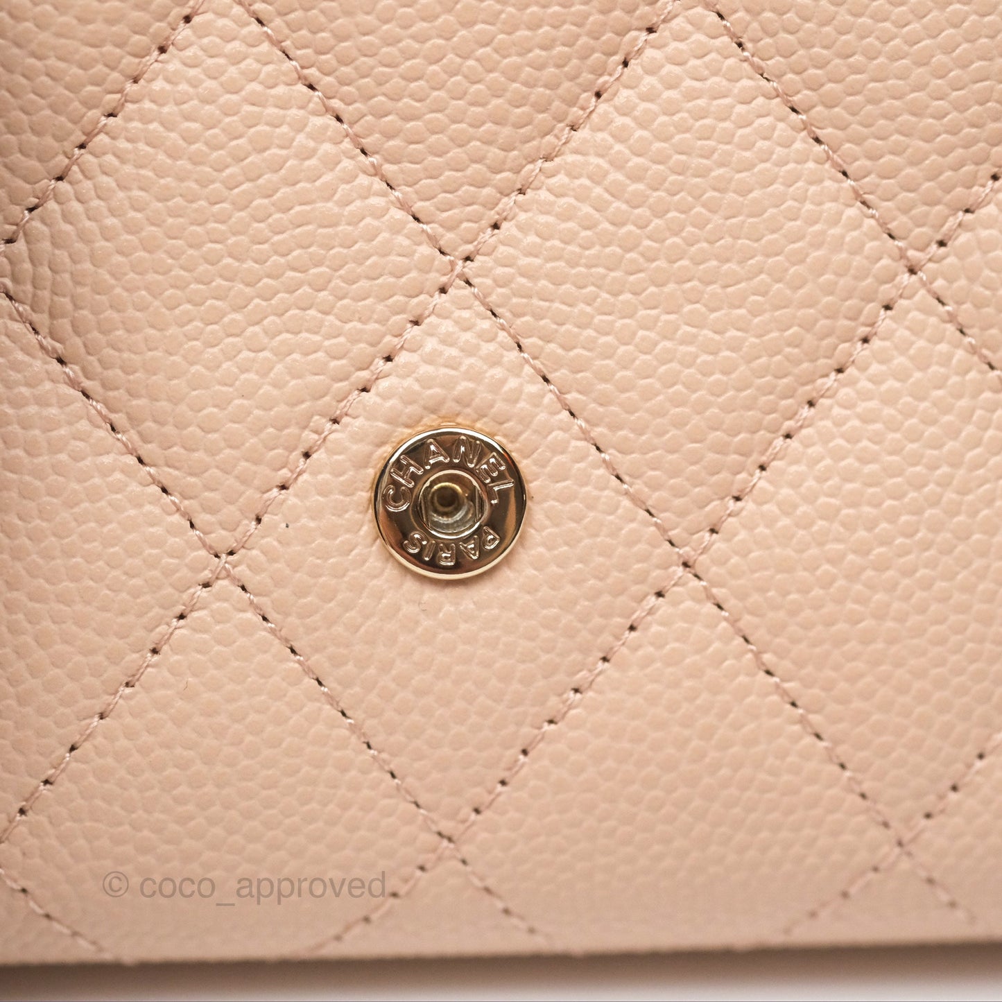 Chanel Classic Short Flap Wallet Beige Pink Caviar Gold Hardware