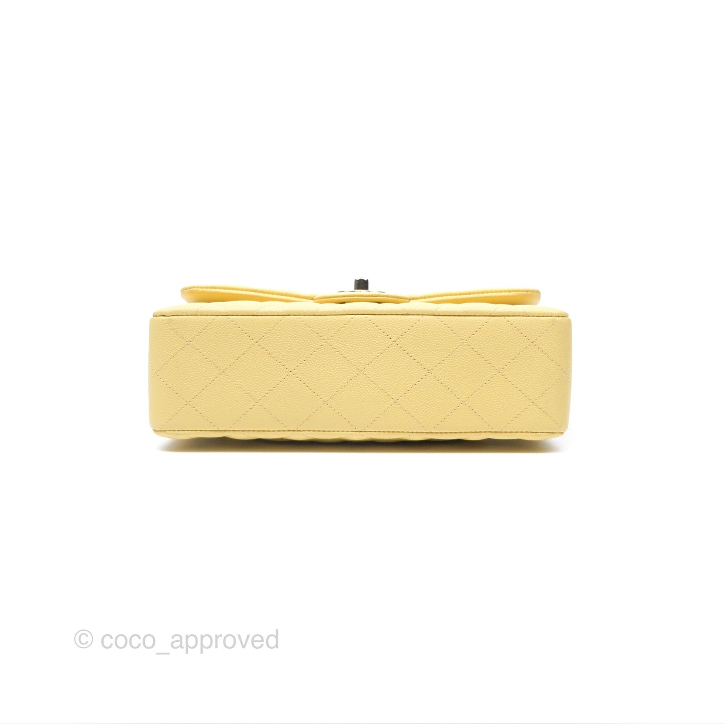 Chanel Small Classic Quilted Flap Yellow Caviar Gold Hardware