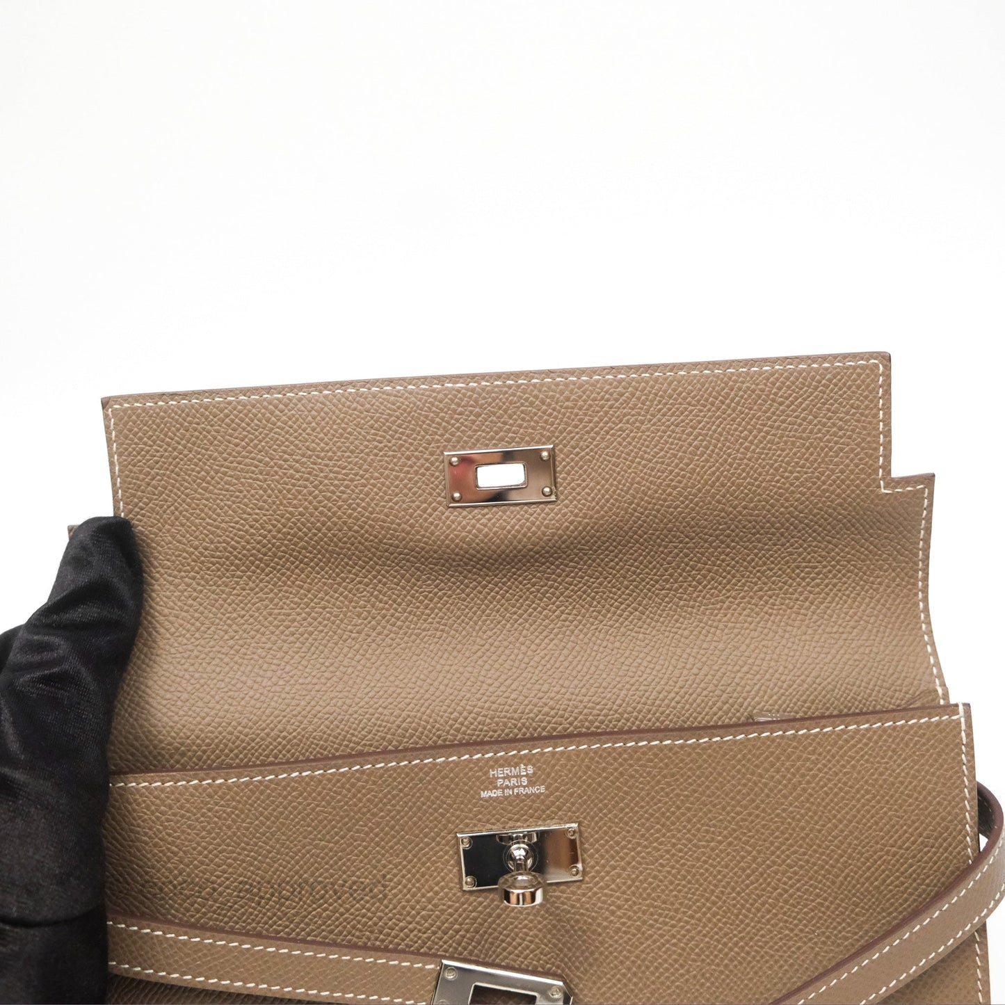 Hermès Kelly Wallet Etoupe Epsom Palladium Hardware