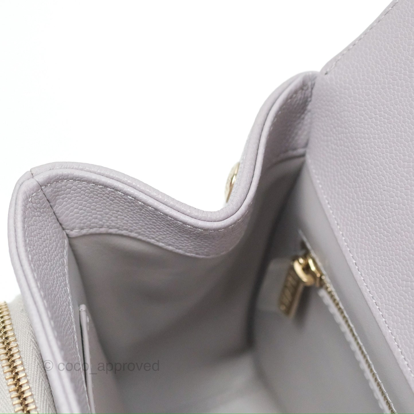 Chanel Quilted Medium Business Affinity Flap Grey Caviar Light Gold Hardware