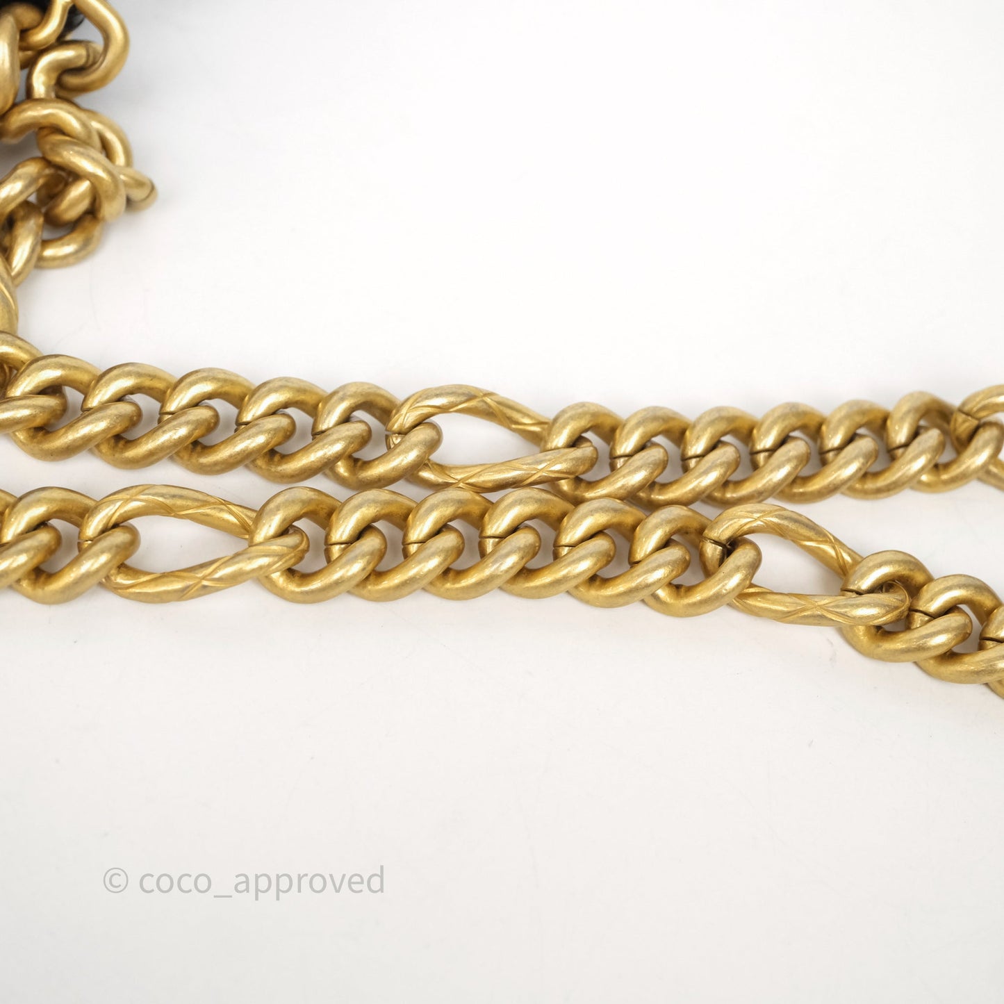 Chanel Mini Bracelet On Chain Flap Bag Flat Quilted Black Caviar Aged Gold Hardware