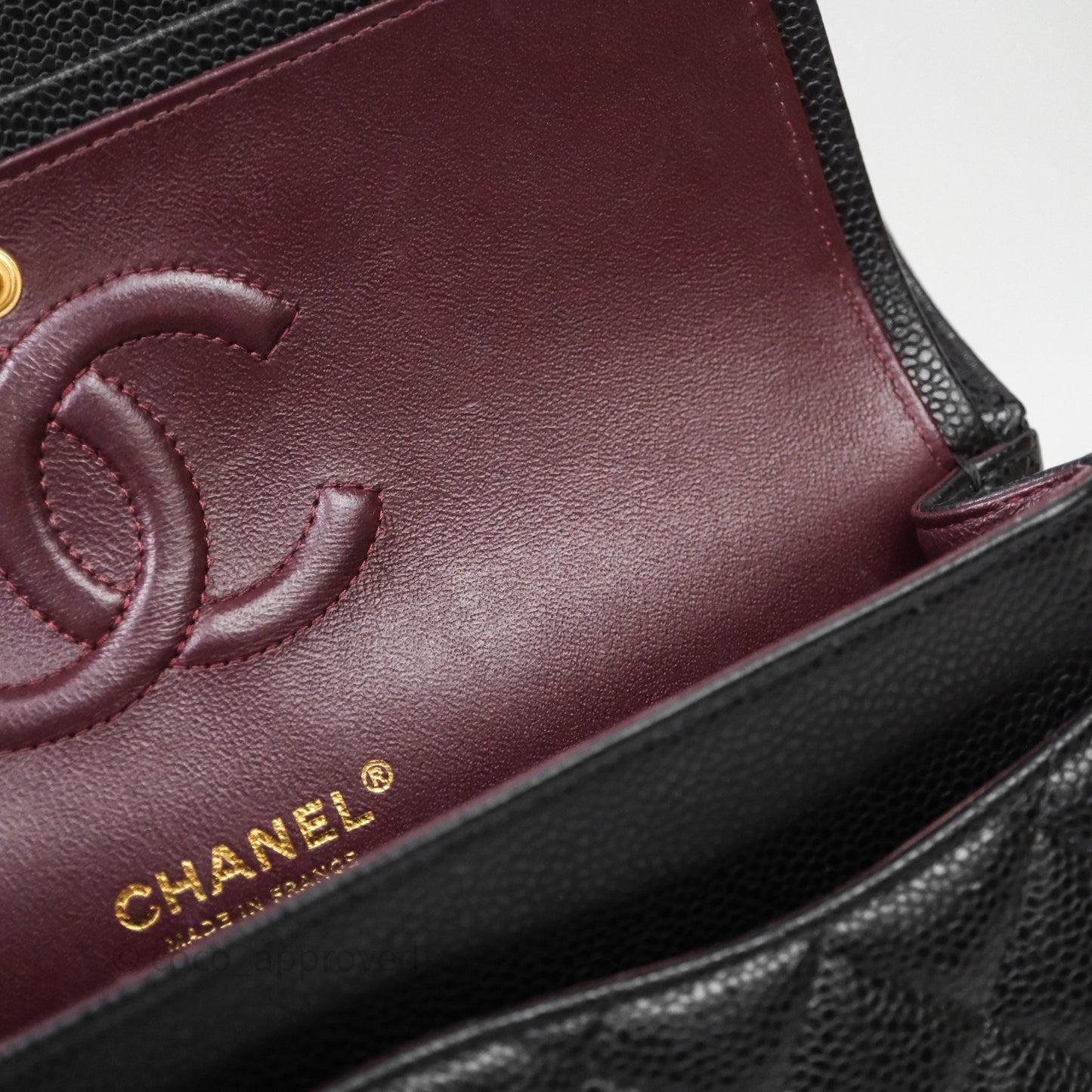 Chanel Classic M/L Medium Flap Quilted Black Caviar Gold Hardware