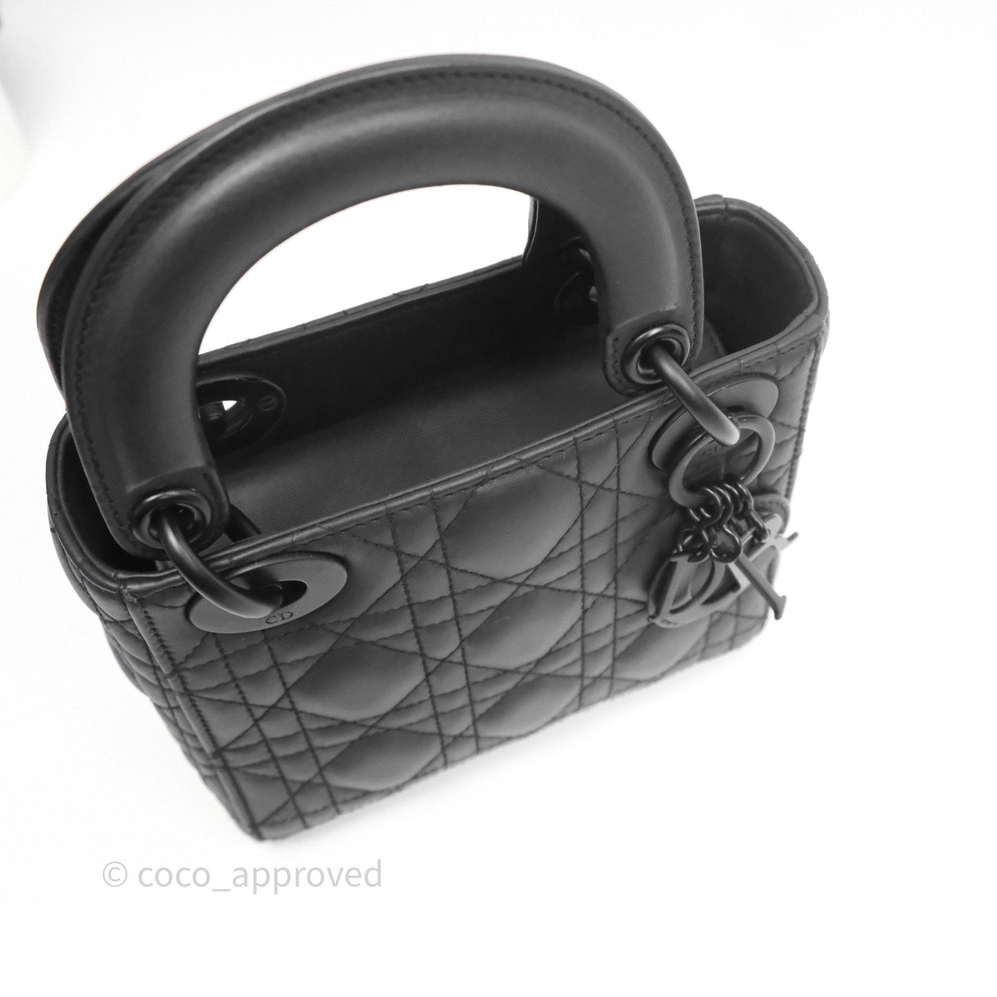 Dior Mini Lady Dior Ultra Matte Black Cannage Calfskin