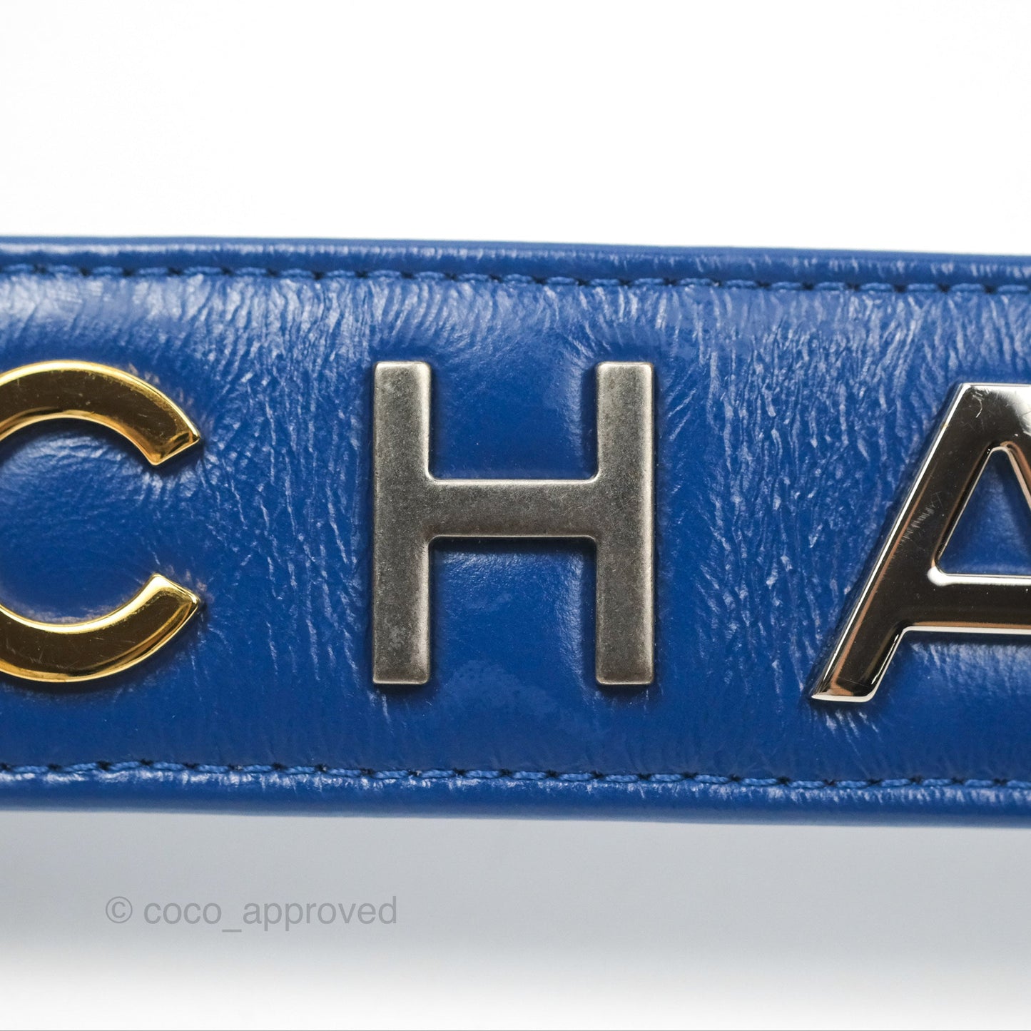 Chanel Quilted Medium Gabrielle Logo Handle Hobo Blue Aged Calfskin