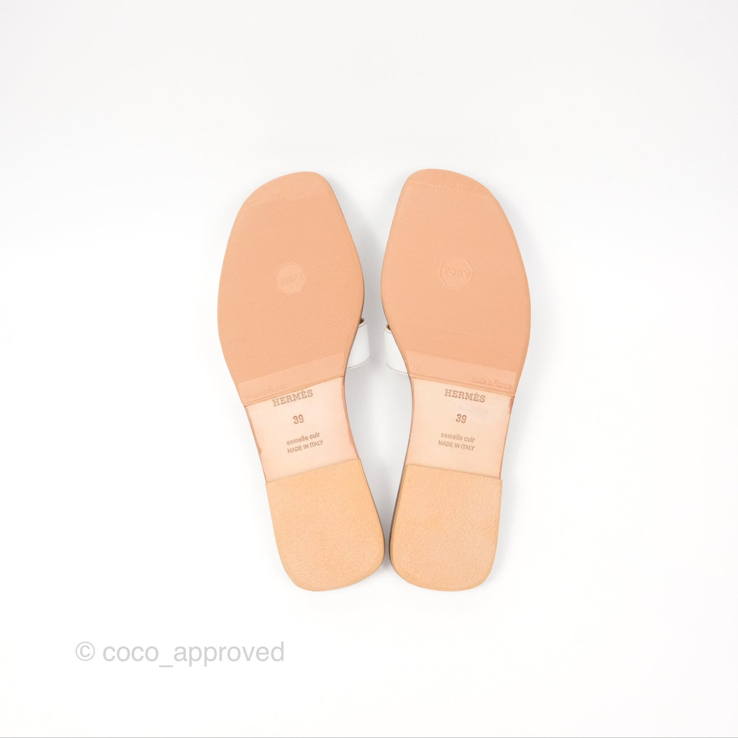 Hermès Oran Sandals in White Size 39