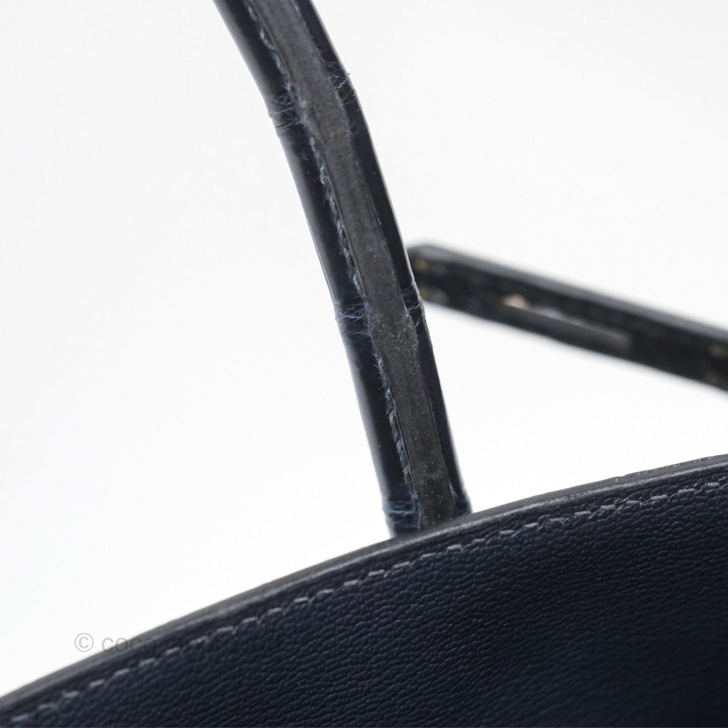 Hermès Birkin 35 Porosus Marine 78 Palladium Hardware