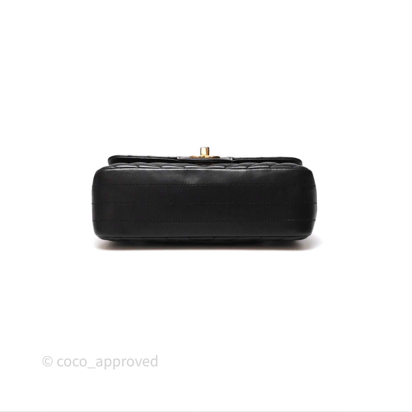 Chanel Mini Rectangular Chevron Black Lambskin Gold Hardware