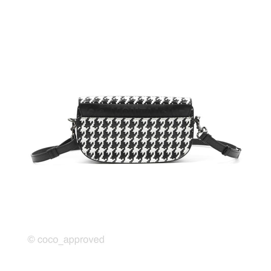 Christian Dior Bobby East-West Bag Black And White Houndstooth Embossed Calfskin