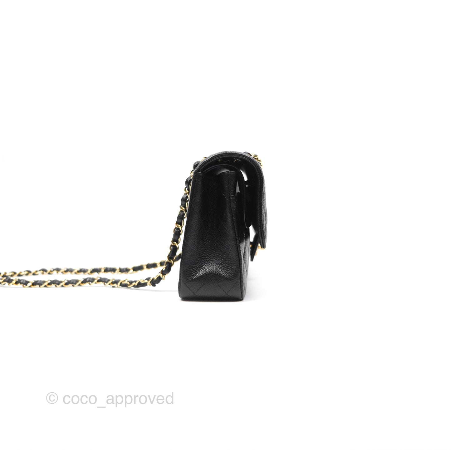 Chanel Classic M/L Medium Flap Quilted Black Caviar Gold Hardware