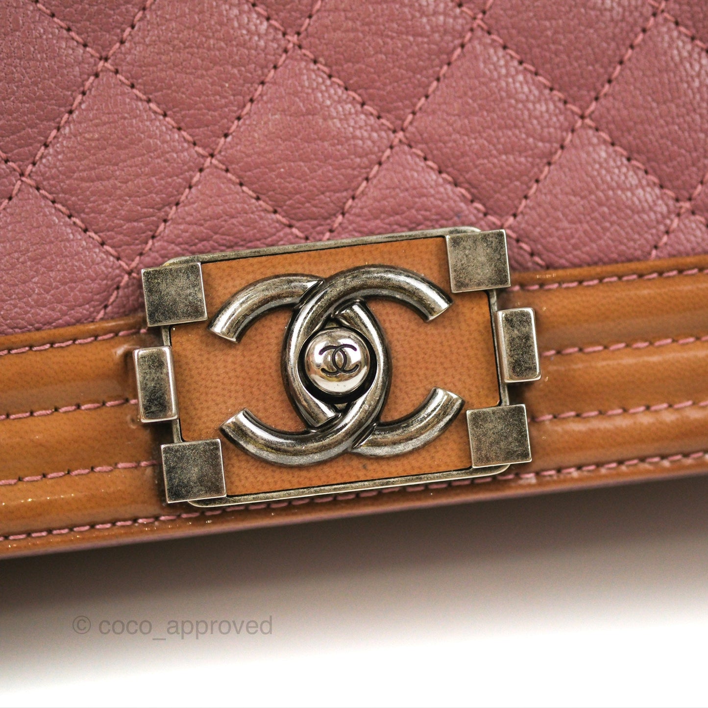 Chanel Quilted Medium Boy Plum Pink Calfskin Ruthenium Hardware