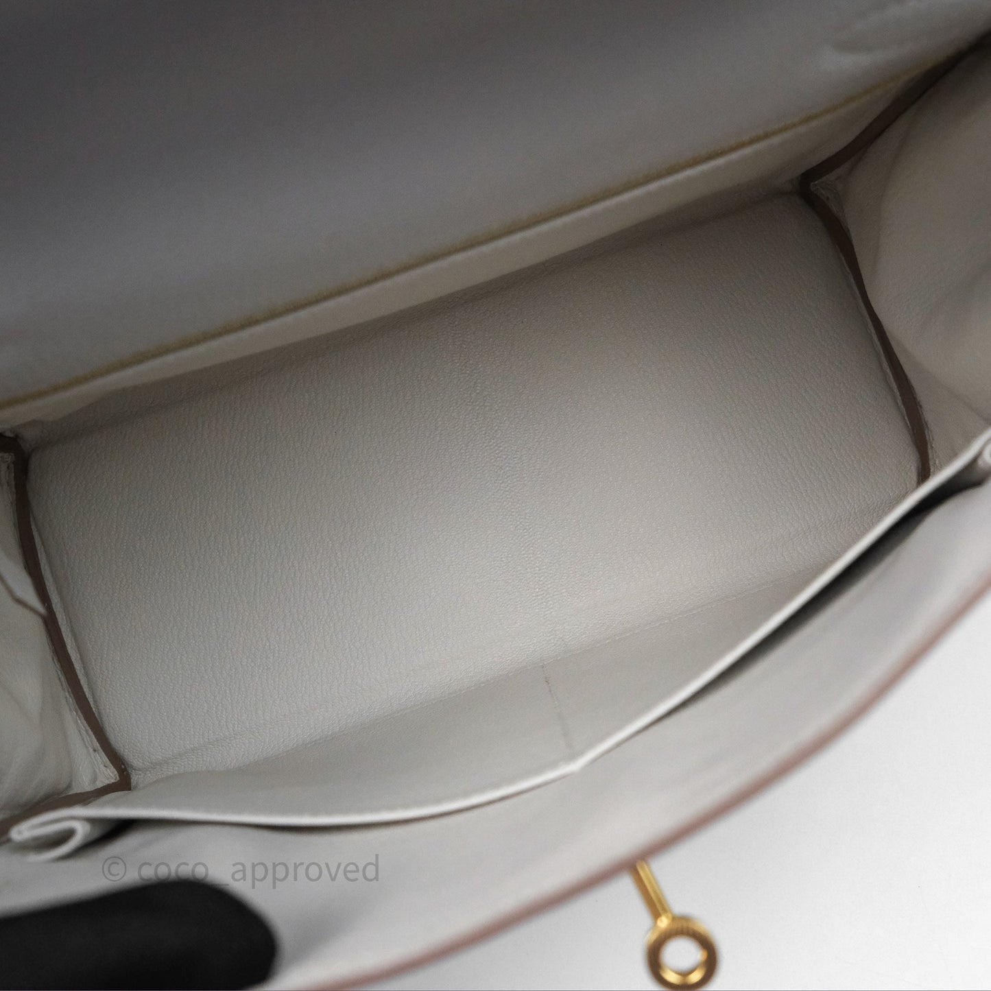 Hermès Kelly II 28 Retourne Gris Pale M4 Togo Gold Hardware