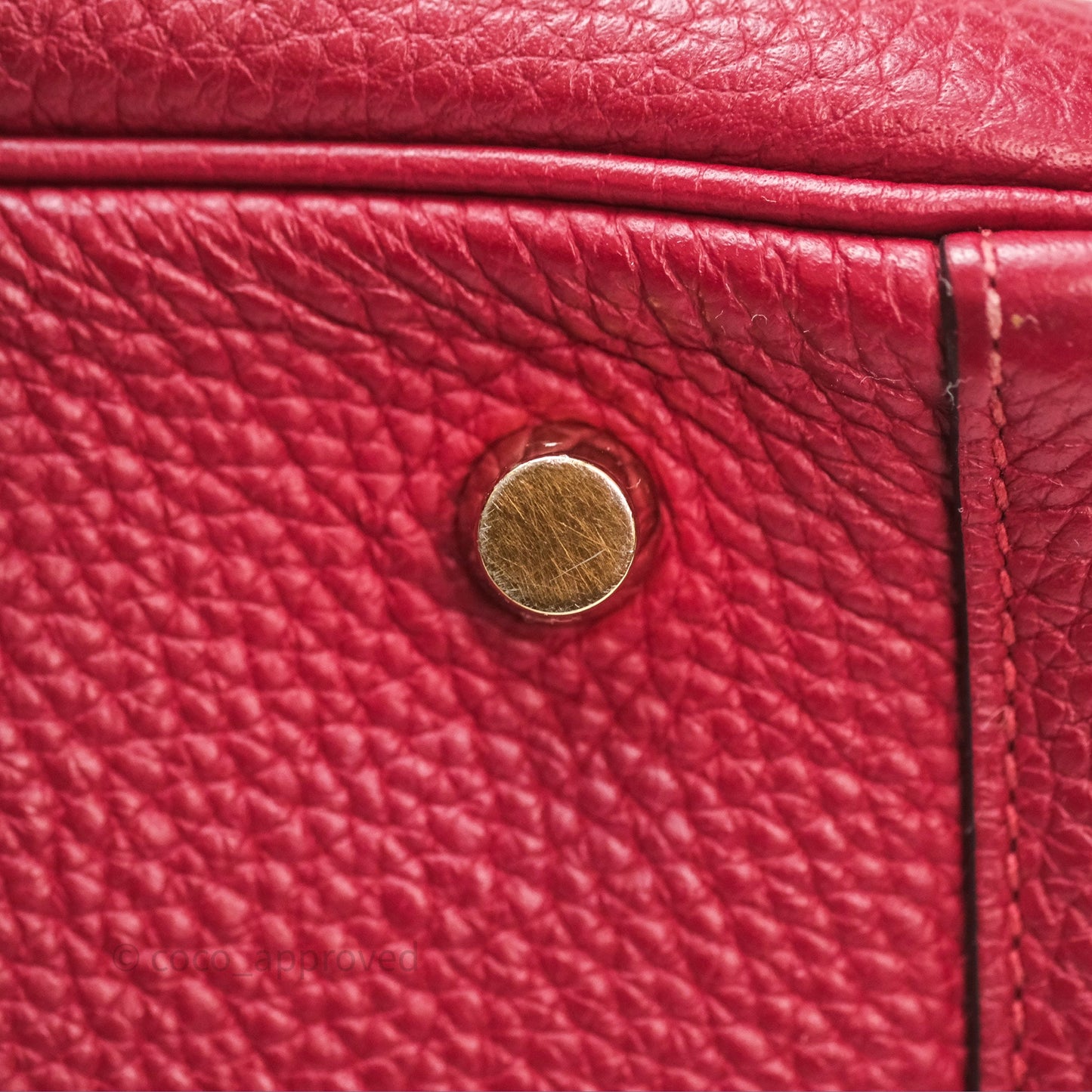 Hermès Lindy 30 Rouge Grenat K1 Clemence Gold Hardware
