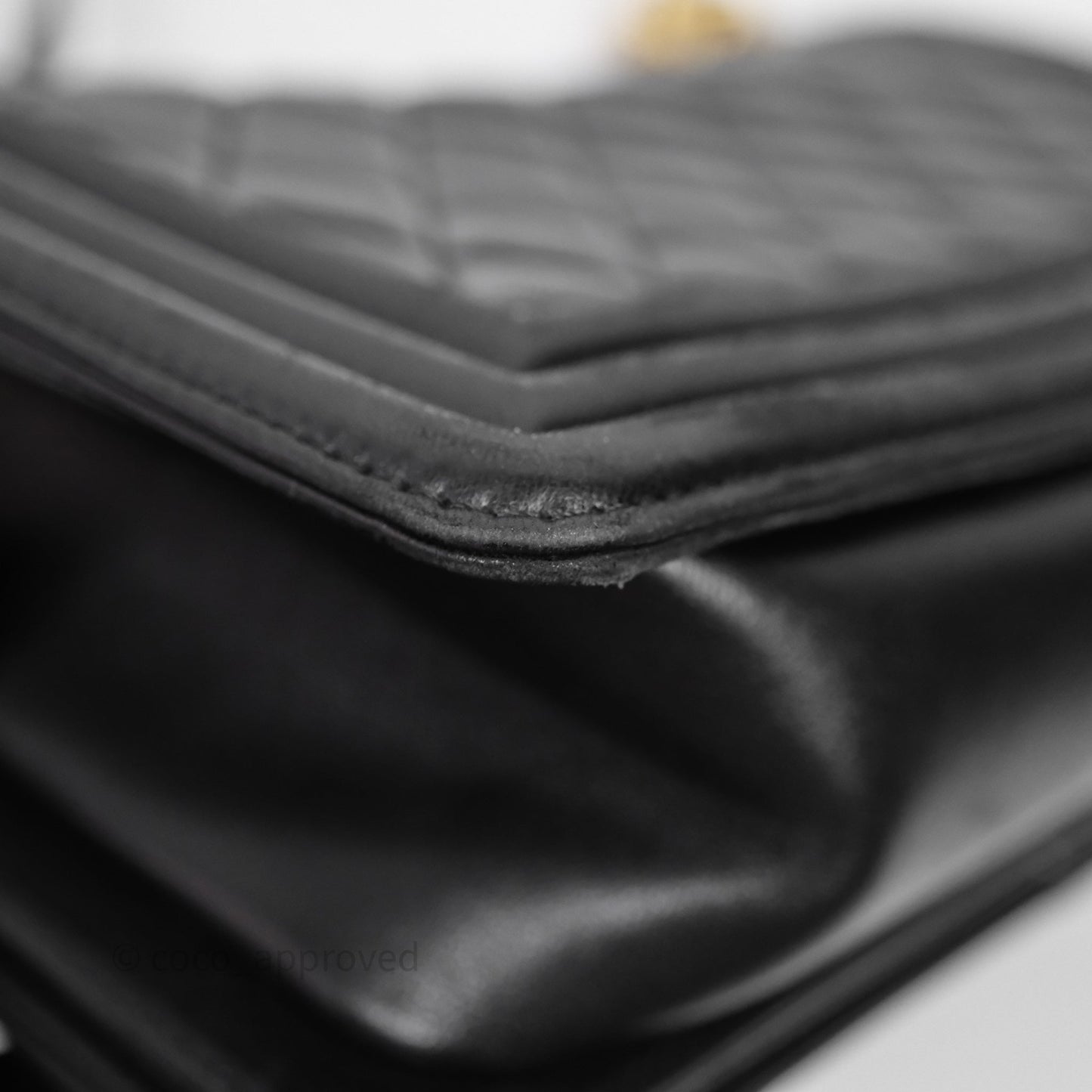 Chanel Medium Boy Quilted Black Lambskin Aged Gold Hardware