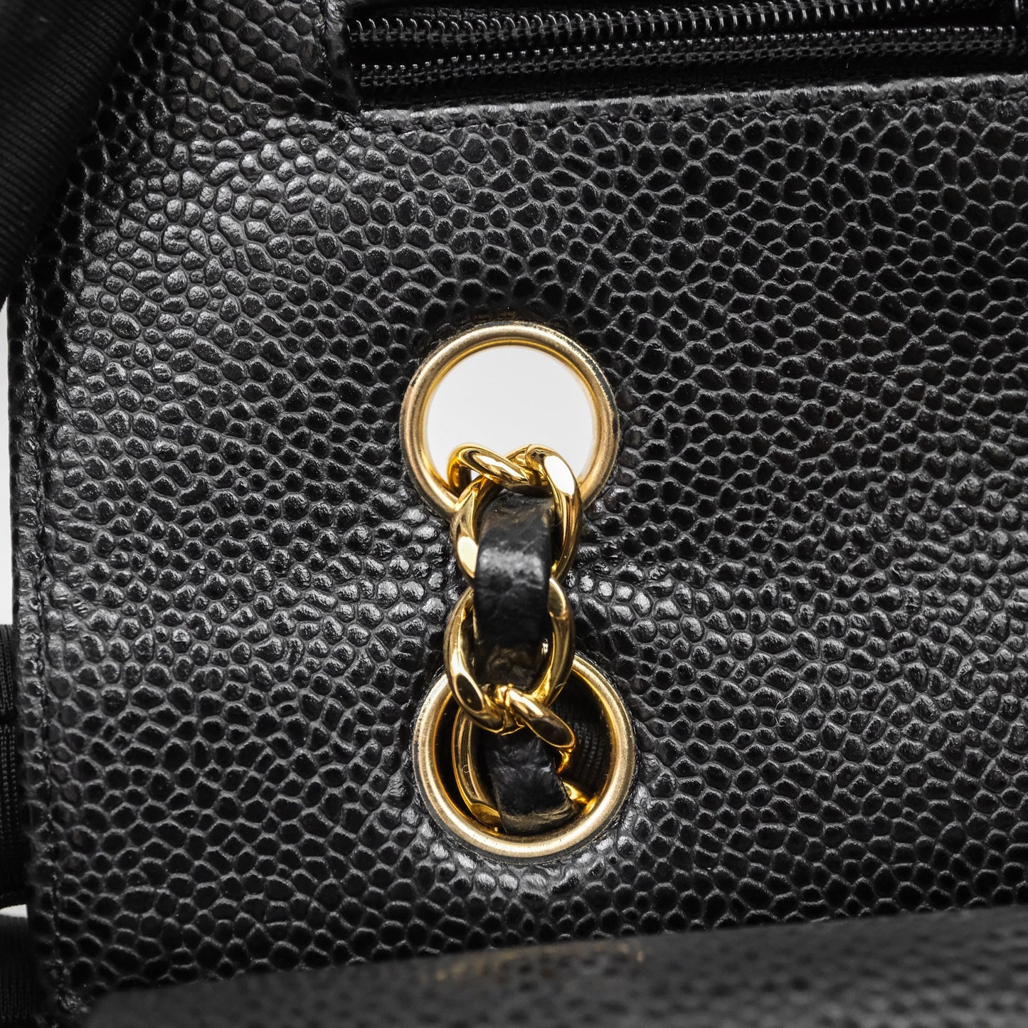 Chanel Classic M/L Medium Flap Quilted Black Caviar Gold Hardware