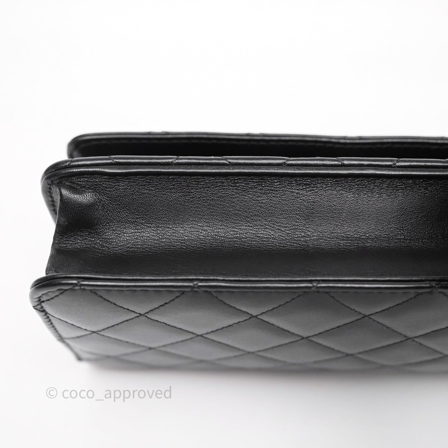 Chanel Cambon Line Wallet On Chain Black Lambskin Bag Silver Hardware