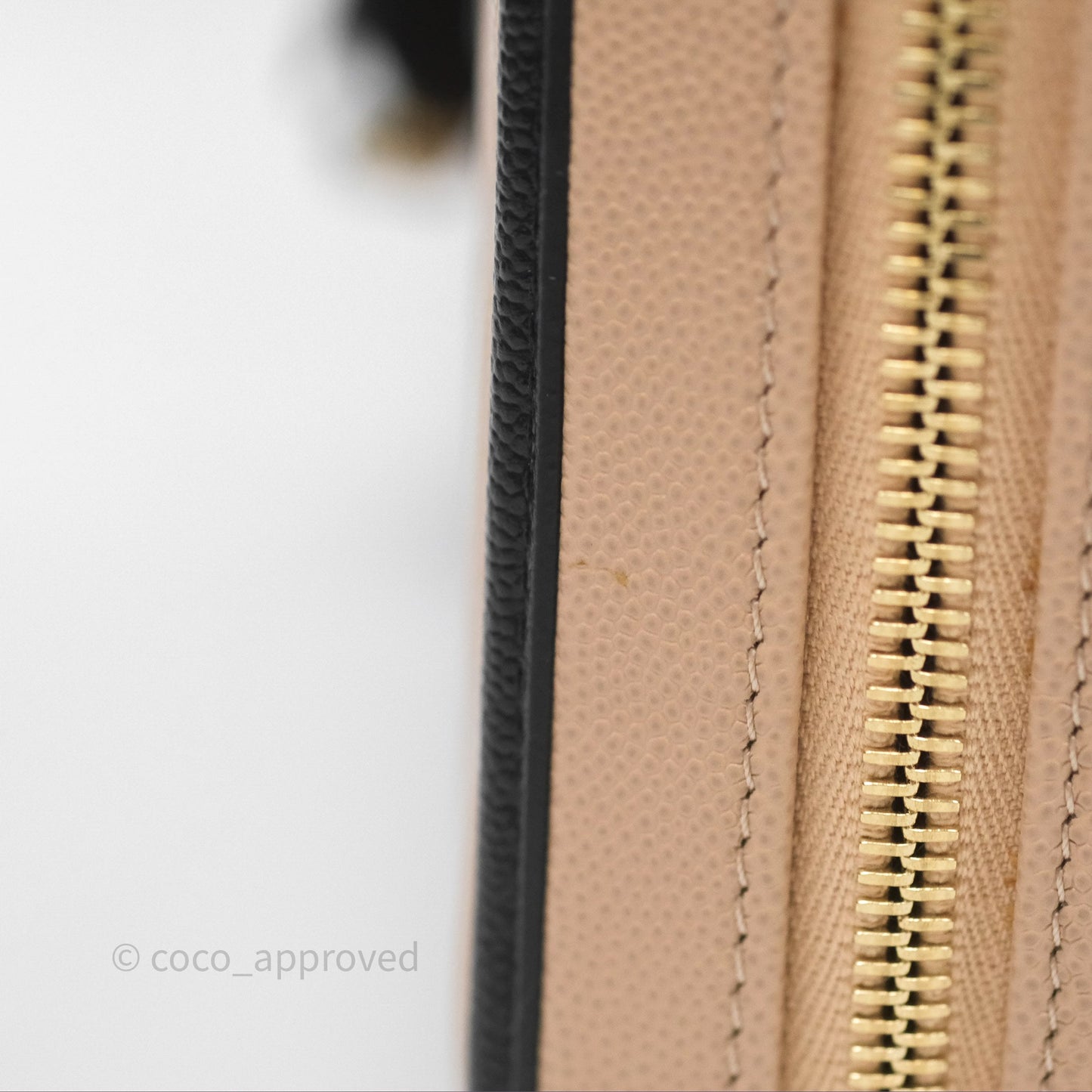 Chanel Quilted Large CC Filigree Vanity Case Beige Black Caviar
