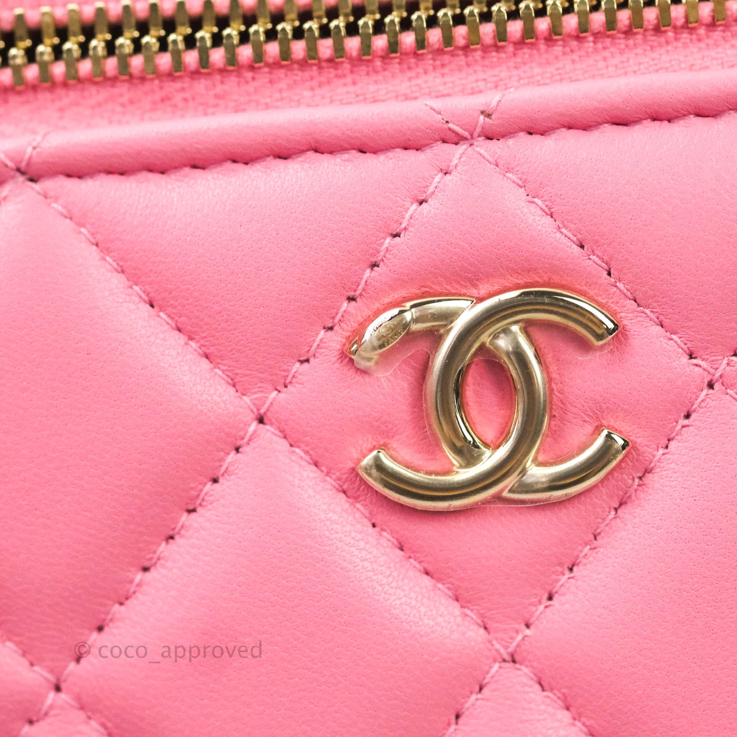 Chanel Small Trendy CC Box With Chain Pink Lambskin Gold Hardware